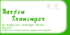 martin kroninger business card